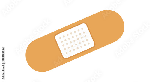 Close-up of a band-aid, medical plaster, vector illustration of a bandage for first aid and wound care