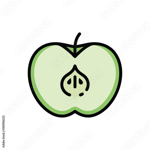 Fresh Green Apple Illustration for Healthy Food Concept