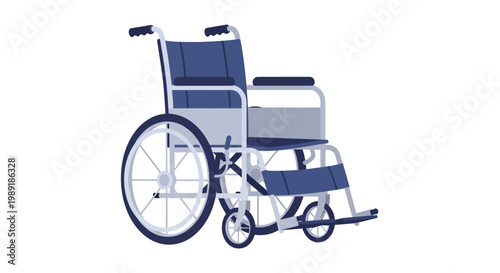 A vector illustration of a mobility wheelchair, representing accessibility and assistance for movement