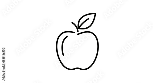 A simple line drawing of an apple.