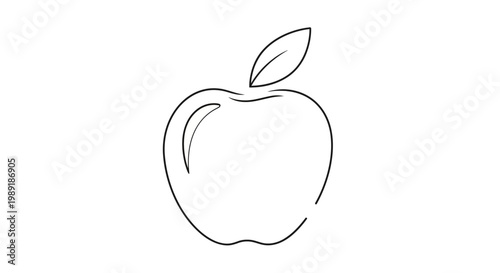 A simple line drawing of an apple.