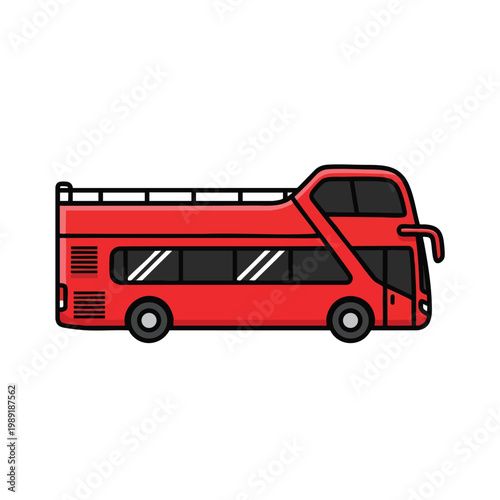 Modern Double Decker Red Bus for Public Transportation and City Travel