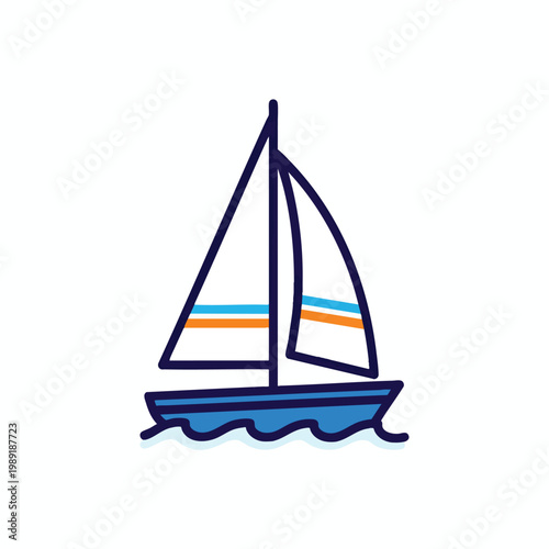 Elegant Sailing Boat on Calm Waters for Travel and Adventure Themes