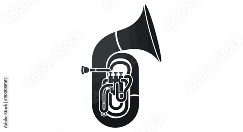 French horn musical instrument symbol.