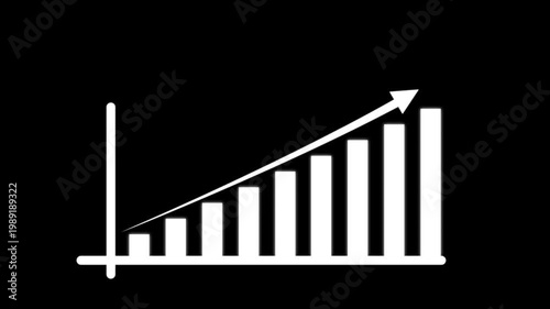 4K Financial Business Charts, Graphs And Diagrams black background,
