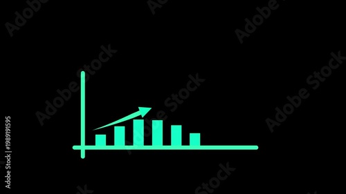 4K Financial Business Charts, Graphs And Diagrams black background,