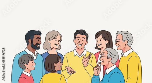 Diverse Group of People Talking.