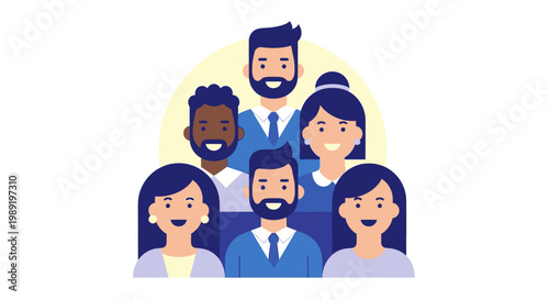 Diverse group of happy people.