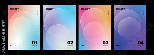 Bild auf Leinwand Soft Gradient Abstract Circle Poster Set with Pastel Tones for Creative Branding