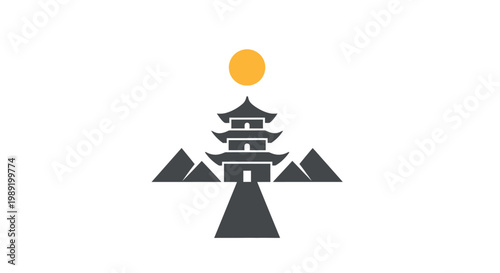 Japanese Pagoda Temple Architecture.