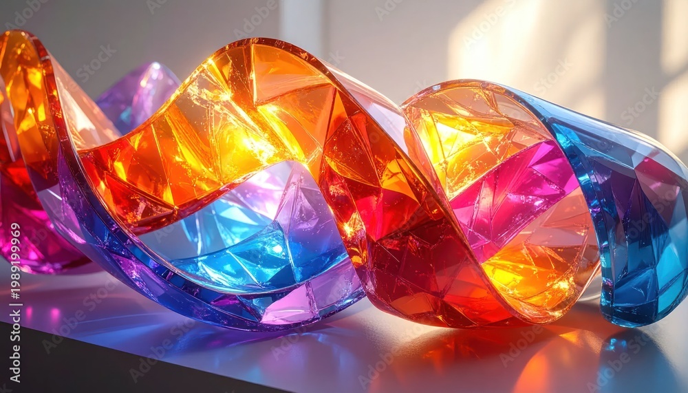 Fototapeta premium Colorful Diamonds Refracting Light on Surface.