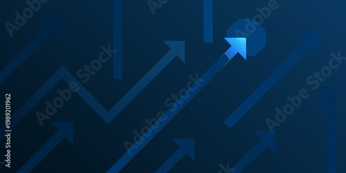 Abstract representation of growth and success with upward trending arrows