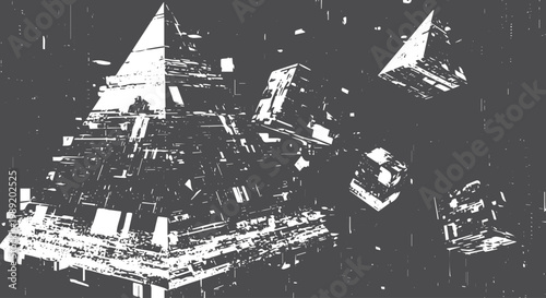 Abstract geometric shapes, black and white