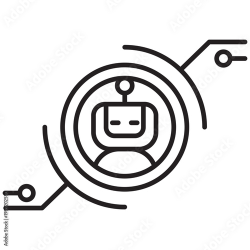 Ai icon robot head outline minimal tech logo