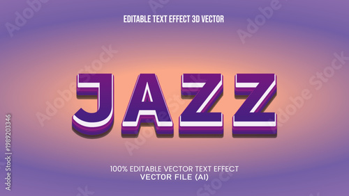'' JAZZ '' TEXT EFFECT 3D VECTOR FOR ALL YOUR NEEDS