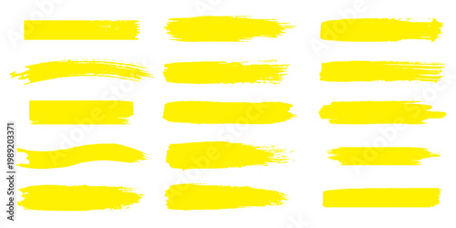 Celebration rectangle textboxes, golden hand drawn brush stroke text boxes, straight gold vector line bundle, Chinese Korean Japanese calligraphy brushstroke set, rough grunge paint . 