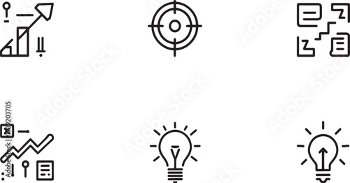 Business Growth Strategy and Creative Idea Icon Set