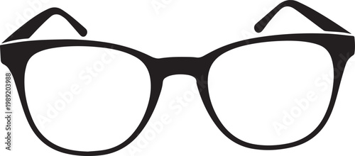 Black silhouette of round eyeglasses