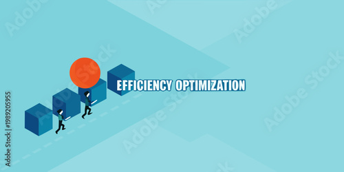 Teamwork pushing a large sphere representing efficiency optimization concepts