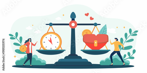 Balancing time and love a conceptual illustration of life s priorities