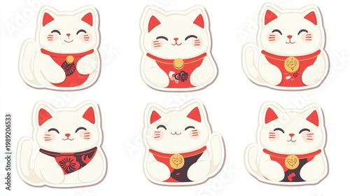 Cute Sticker Pack of Japanese Beckoning Cats