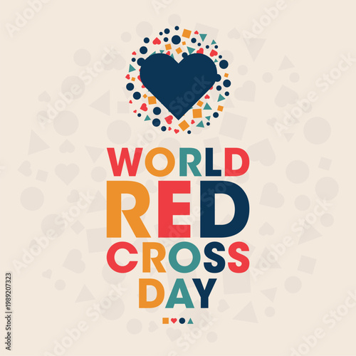World Red Cross Day, colourful poster, banner design template.
