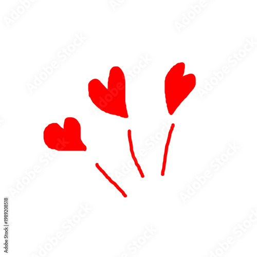 Doodle heart sketch. Hand drawn heart love isolated on white background. Red heart, Valentines Day,  Vector.