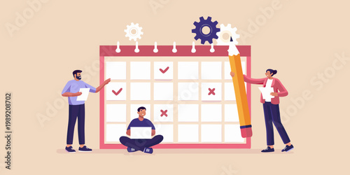 Planning and scheduling with a calendar gears and collaborative teamwork