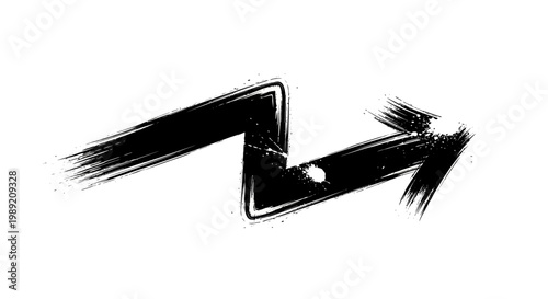 Black Arrow with Brush Stroke Effect.