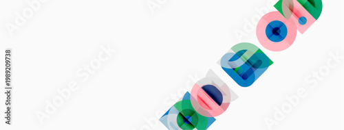 Colorful overlapping text spells google. Letters feature varied hues, creating dynamic visual effect. Simple design, white background.
