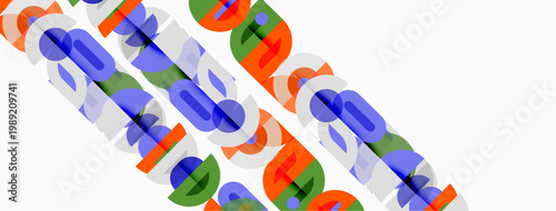 Colorful text arrangement. Letters overlap, creating abstract design. Bright hues dominate white background. Modern, playful aesthetic.