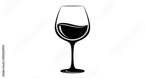 Wine Glass with Red Wine.