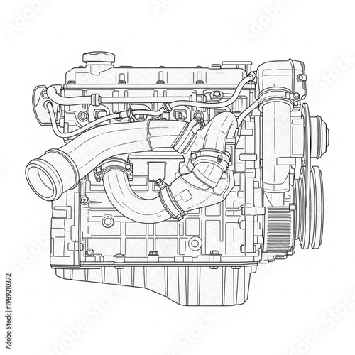 Internal Combustion Car Engine System.