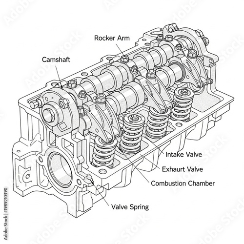 Internal Combustion Engine Cylinder Block Assembly.