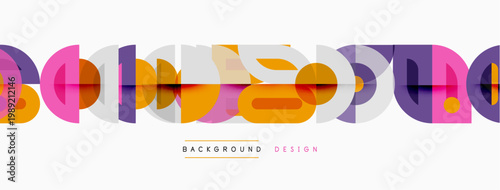 Abstract geometric shapes form colorful pattern. Modern design element suitable for backgrounds, banners, presentations. Bright hues create dynamic visual.
