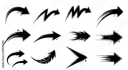 Collection of black brush arrows.