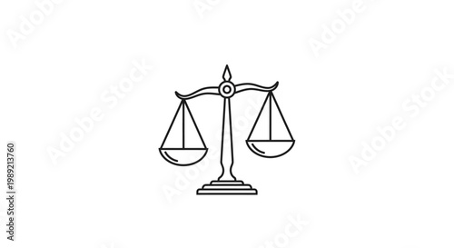 Classic balance scale symbol of justice and equality.
