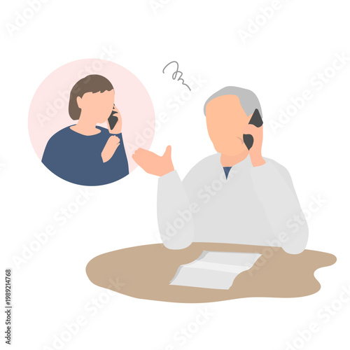 家族に電話で相談する高齢者／困りごと・生活支援・コミュニケーション