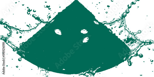 Watermelon Splash: A vibrant, close-up shot of a wedge of watermelon creating a dynamic water splash, encapsulating freshness and summer.