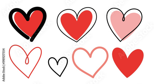 Collection of Various Heart Shapes.