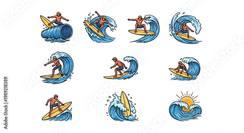 Man surfing on ocean waves sports.