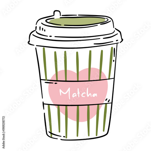 cup of matcha latte take away