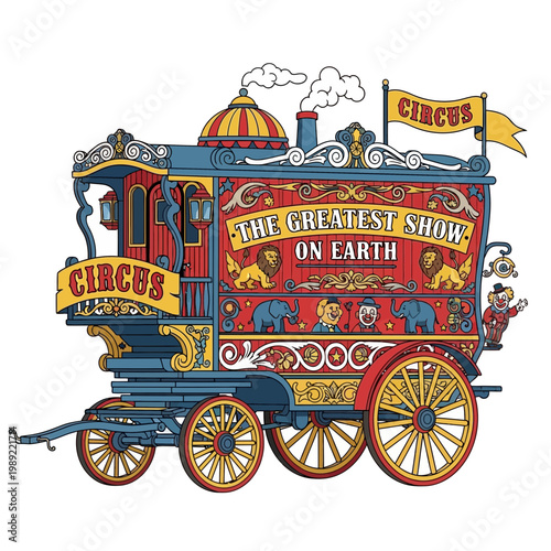 Vintage Circus Wagon with 