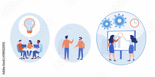 Teamwork and innovation people collaborating on projects and brainstorming ideas