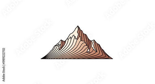 Mountain Illustration with Lines.