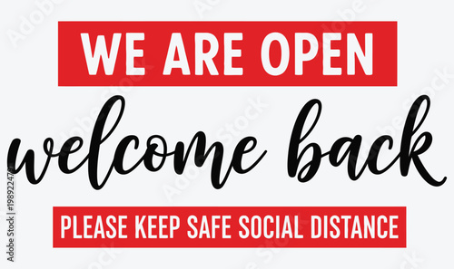 Business reopening announcement with safety guidelines