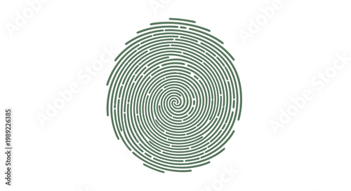 Abstract Green Fingerprint Spiral Pattern