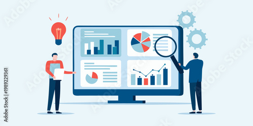 Data analysis and innovative ideas displayed on a computer screen