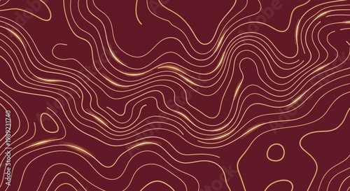 Topographic map lines gold brown.