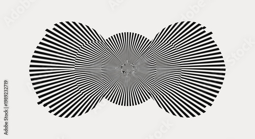 Abstract Optical Illusion Pattern with Black and White Radial Lines